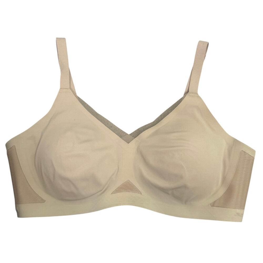 Honeylove Wire Free Crossover Bra Beige 1X Adjustable Full-Coverage